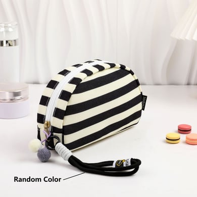 1 Piece Simple Series Casual Strip Canvas Women's Makeup Bags h5 